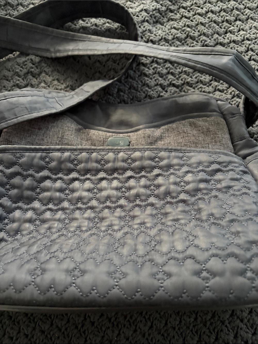 lug Quilted Crossbody Bag - Charcoal Gray